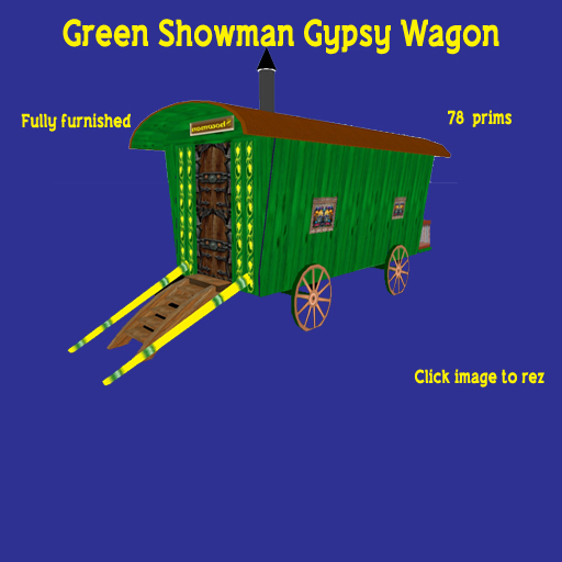 Green Vardo Showman style Gypsy Wagon