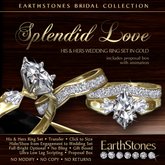 EarthStones Wedding Rings - Splendid Love - Gold (BOX) 