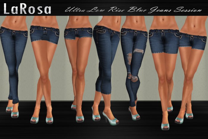 LaRosa Fatpack Ultra Low Rise Blue Jeans  