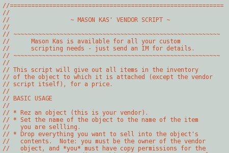 Mason Kas' Vendor Script