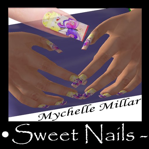 Ongles longs, blancs 10, Collection Papillons