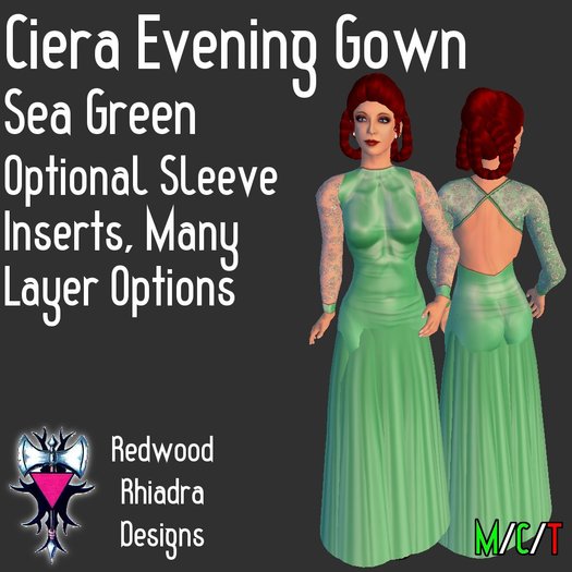 Ciera Evening Gown, Sea Green