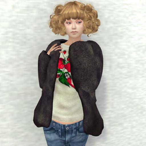 *+SAIKIN fur coat dark RIGGED MESH