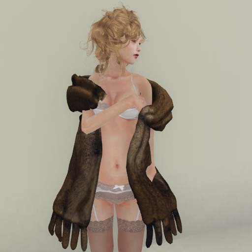 *+SAIKIN fur wrap brown RIGGED MESH