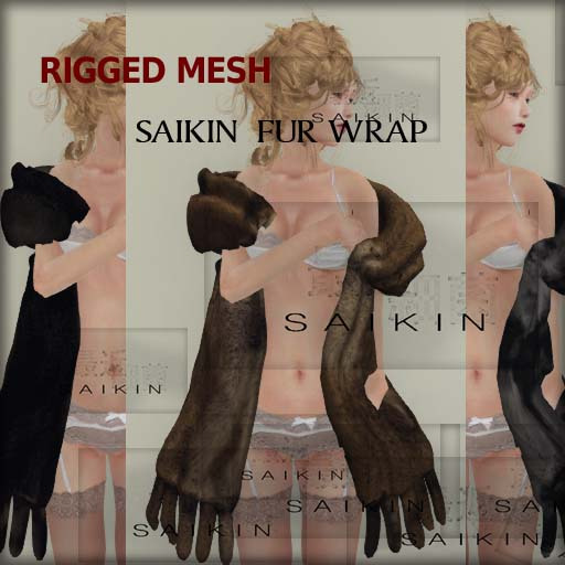 *+SAIKIN DEMO fur wrap 3 colors