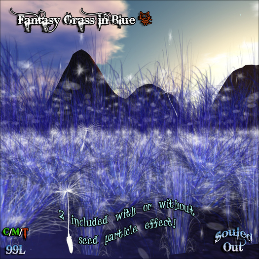 Souled Out Fantasy Grass In Blue With seed and without