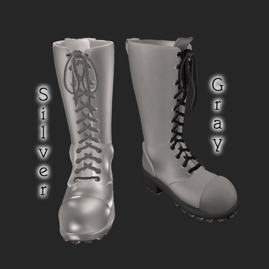 Gray/Silver Combat Boots Combo