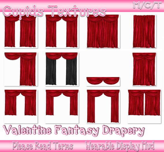 *CUPIDS* 12 VALENTINE FANTASY DRAPERY Textures