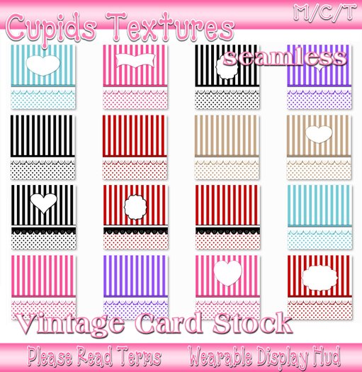 *CUPIDS*16 VINTAGE CARD STOCK SEAMLESS  Textures