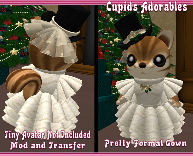 *CUPIDS ADORABLES* Formal Cream Roses Gown