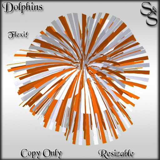 S&S Dolphins Orange and White pompoms