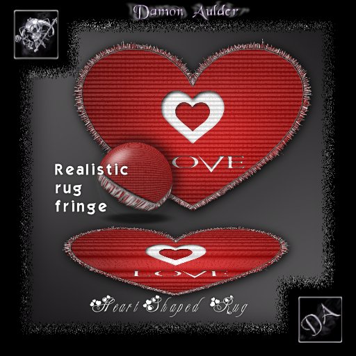 NuTec: Valentines - Red Love Heart Rug