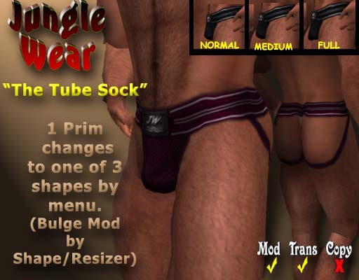 Jungle Wear - "The Tube Sock" Jock Strap (Burgundy)