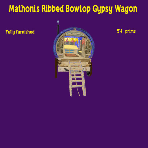 Mathoni's Ribbed Green Red Bowtop Vardo Gypsy Wagon
