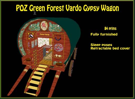 POZ Green Forest Vardo Bowtop Gypsy Wagon
