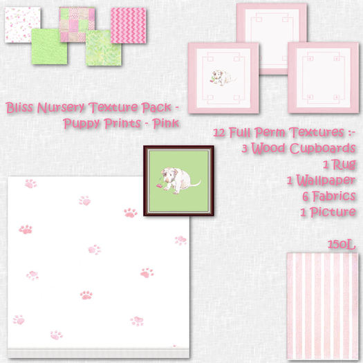 Bliss Nursery Textures - Puppy Prints - Box