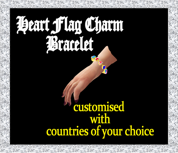 UK Flag Heart Bracelet