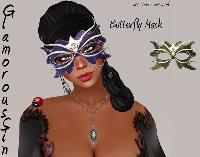 Glamorous Sin - Butterfly Mask - Green