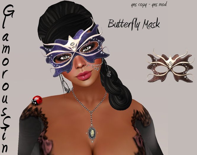 Glamorous Sin - Butterfly Mask - Brown
