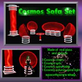 Cosmos red sofa set box