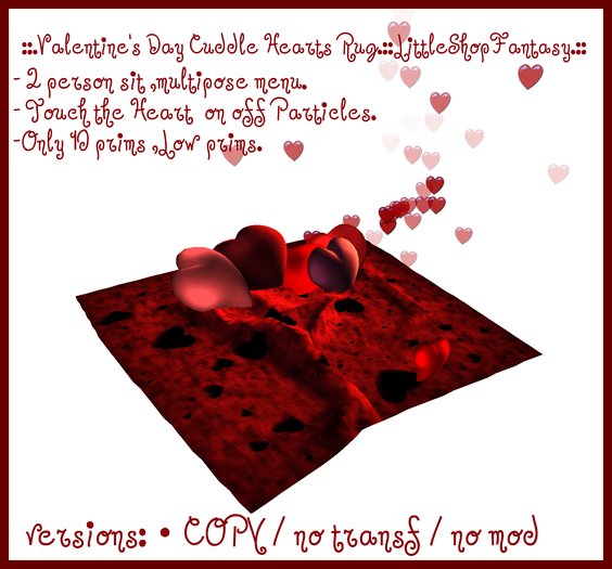 Valentine's Day Cuddle Hearts Rug LittleShopFantasy
