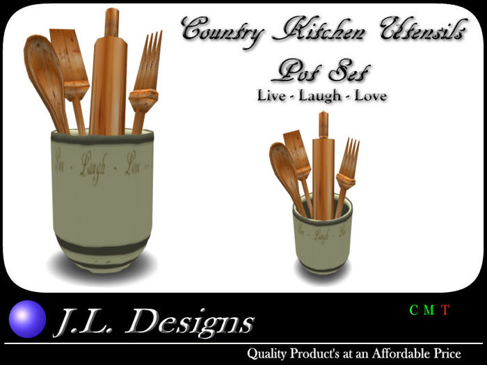 J.L. Designs - Country Kitchen Utensils Pot