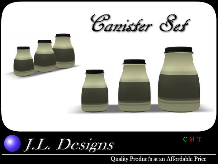 J.L. Designs - Milk Bottle Style Canister Set