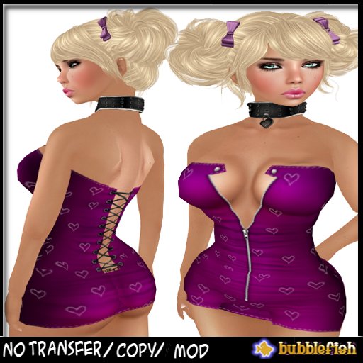 *Bubblefish* Mini Hearts - purple