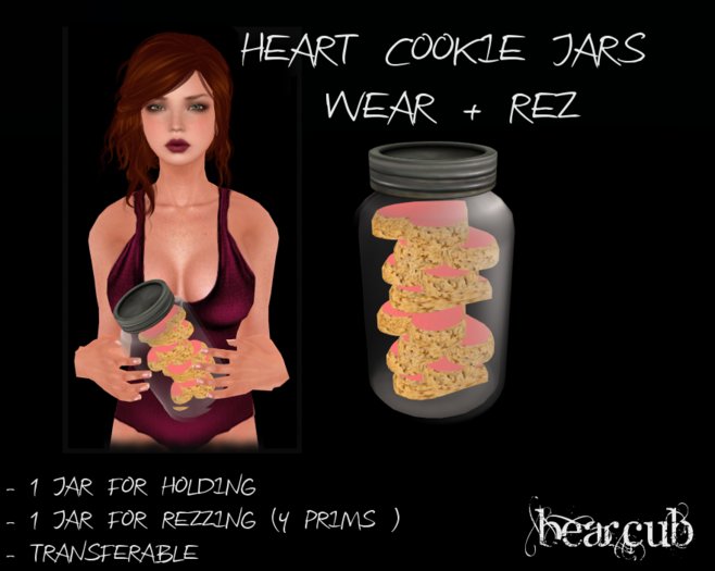 :BearCub: Heart Cookie Jars - Pink 