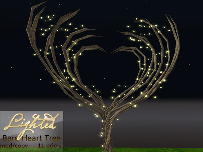 White Lighted Bare Heart Tree - MOD/COPY