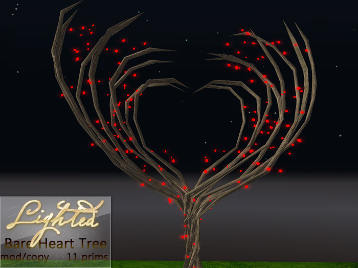 Red Lighted Bare Heart Tree - MOD/COPY