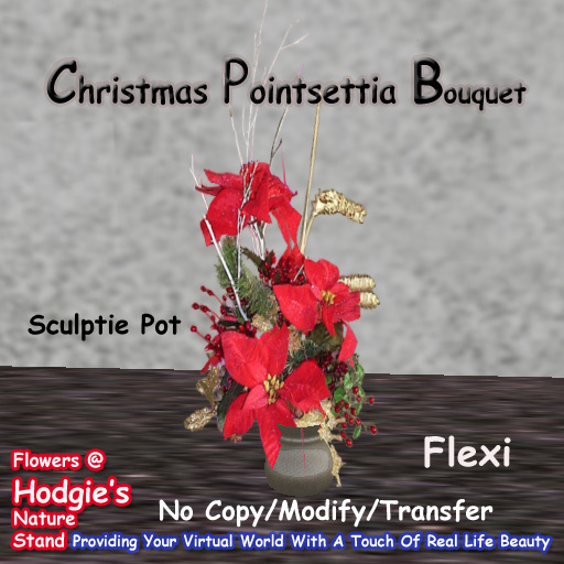 Hodgie's Flowers & Plants  --  Christmas Poinsettia (Red) Bouquet (Flexi) Holiday Bouquet