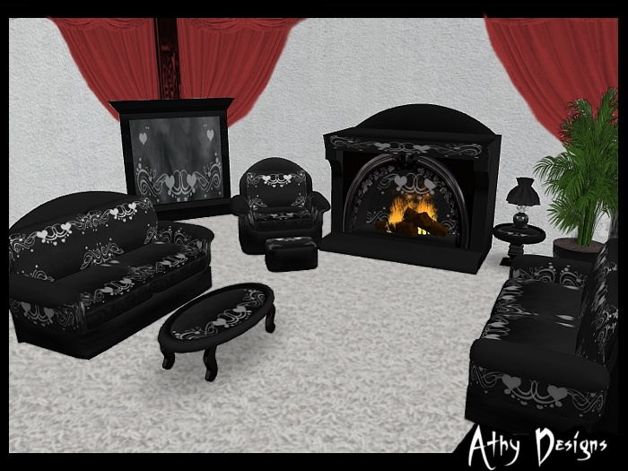 Athy Designs - Velvet Hearts Living Room Set 