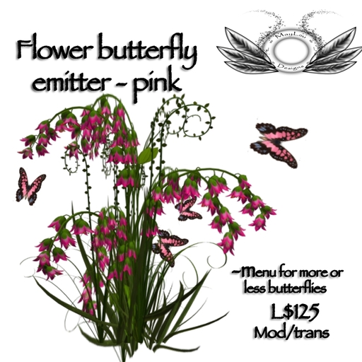 Pink flowers with butterflies  **Makes a lovely gift**