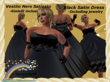 Black Satin Dress  (Vestito Nero Satinato )100L