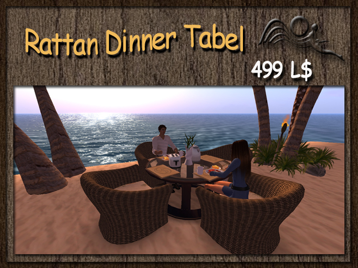 [Summer Feeling] - Rattan Chair and Dinner Table with Meal Deco Food Rezzing System- Dining Room Furniture