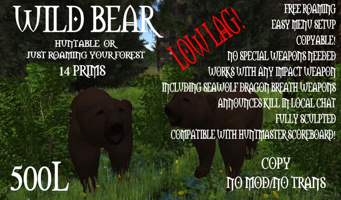 HUNTABLE WILD BEAR