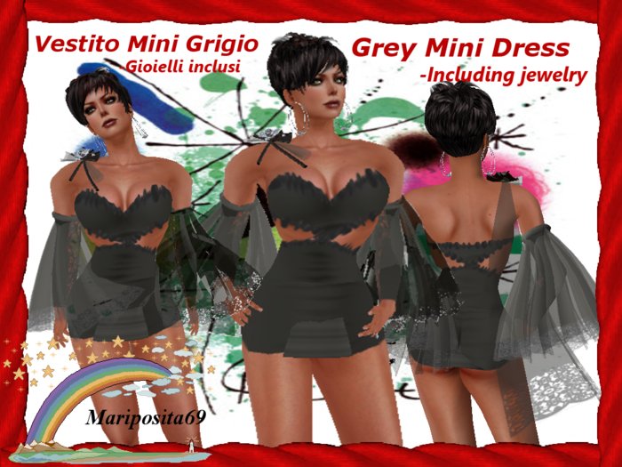 Grey Mini Dress (Vestito Mini Grigio )