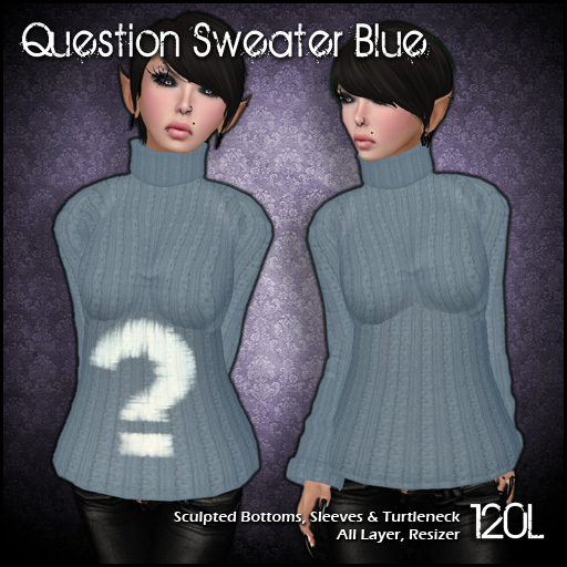 [ SAKIDE ] Question Sweater Blue