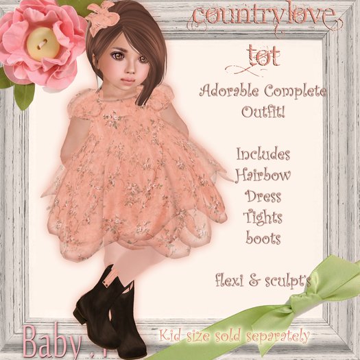*Baby Pie* CountryLove Adorable Girl's / Tiny Tot Outfit!  Complete Country Dress Ensemble!  Spring or Easter Dress!