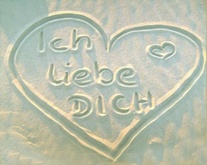 I love you heart sand
