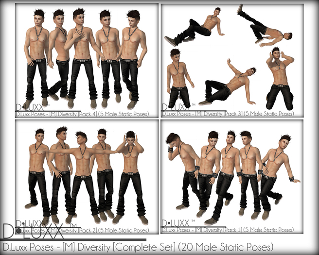 D.Luxx Poses - [M] Diversity [Complete Set] (20 Static Poses)