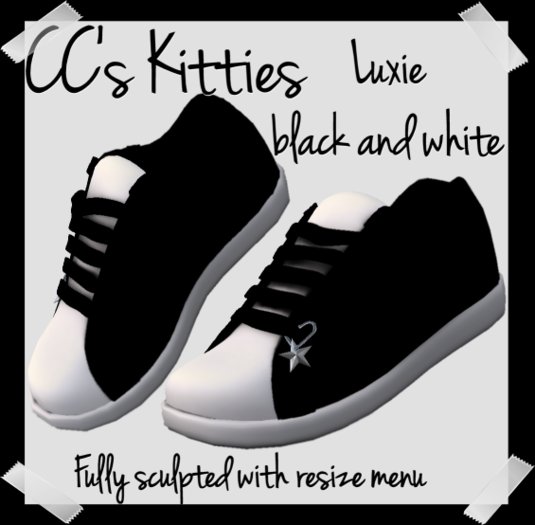 luxie Black and white Sk8r sneakers boxed