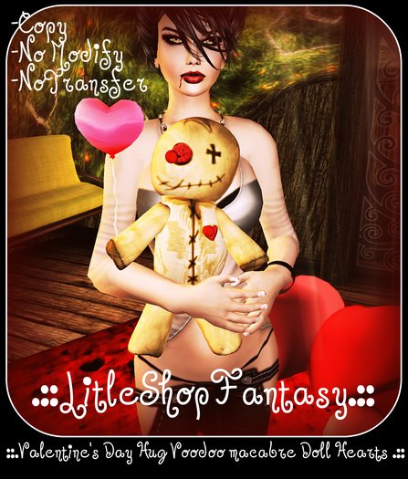 Valentine's Day Hug Voodoo macabre Doll Hearts 