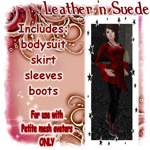 Leather 'n Suede - Red    *FOR PETITES MESH AVATARS*