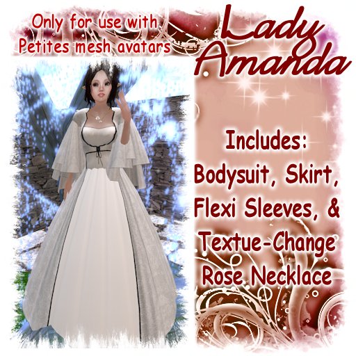 Lady Amanda - White    *FOR PETITES MESH AVATARS*