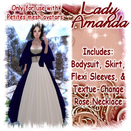 Lady Amanda - Blue    *FOR PETITES MESH AVATARS*