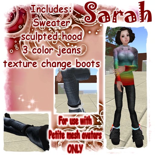 Sarah - Rainbow    *FOR PETITES MESH AVATARS*