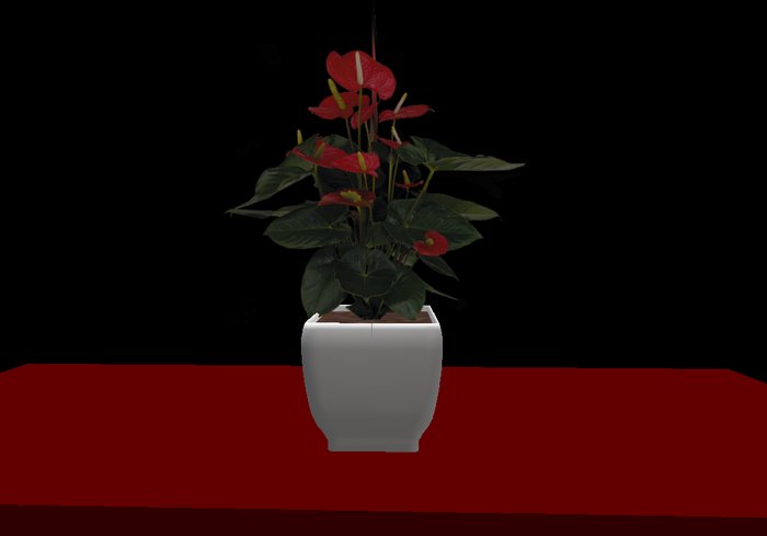 Anthurium Red in pot (3 prims)