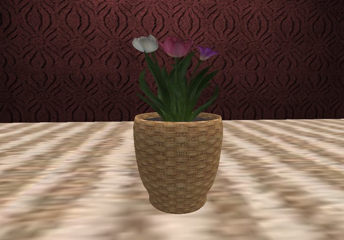 Flowers In Pot (3 prims) 4